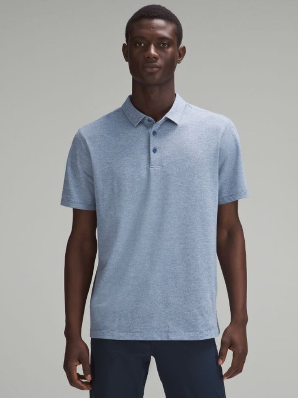 Lululemon Men's Evolution Short Sleeve Polo *Pique Fabric - Heathered Blue